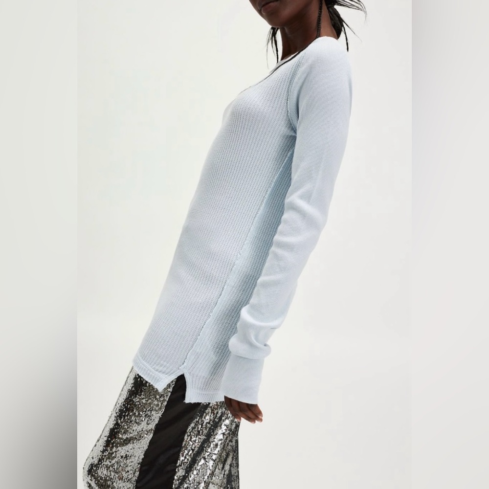 NWT FreePeople WetheFree Honey B Crew Thermal top in Ballad blue - XS or S - Picture 2 of 4